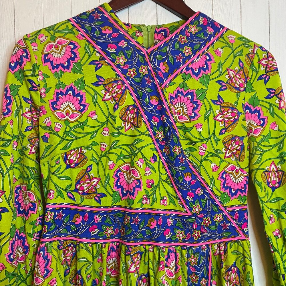 1970s Hostess Dress- Maxi Dress- Vintage Size 12